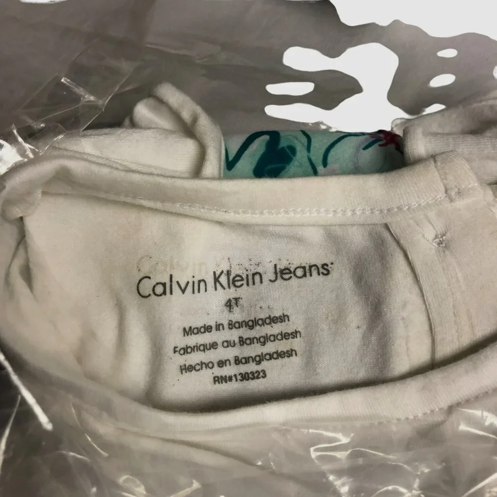 CALVIN KLEIN JEANS  GIRLS TWO PIECE SETS‎ DRESS & LEGGINGS SIZE 4T NEW WITH TAG